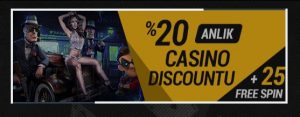 anlık casino diskount 300x117 - NGSBAHİS %20 ANLIK CASINO DISCOUNT BONUSU + 25 FREE SPIN